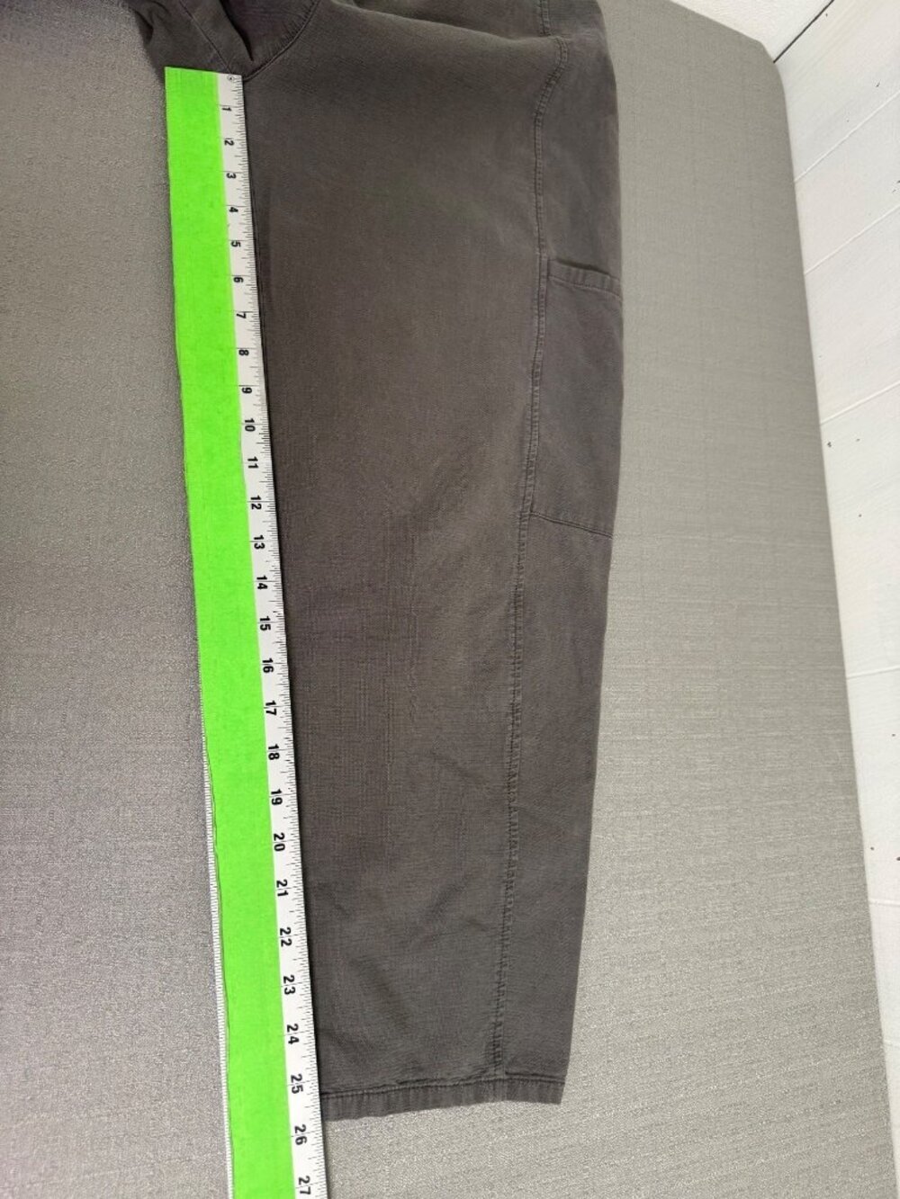Eileen Fisher Cotton Hemp Stretch Lantern Pant Easy Fit Ankle Length Grove Large - Picture 9 of 16